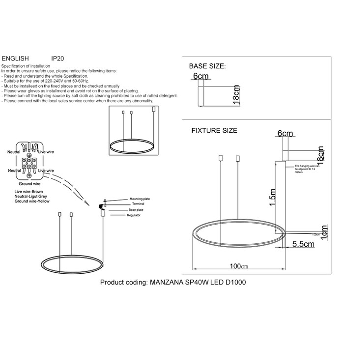MANZANA SP40W LED D1000 BLACK